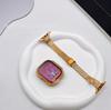 Correa de reloj de acero inoxidable con bola de metal compatible con Apple iwatch789SE, hebilla Huawei, correa de reloj pequeña para hombre.