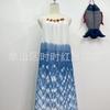 Falda con tirantes teñidos anudados 2025 nueva Yunnan Guizhou vestido con tirantes teñidos anudados hecho a mano falda de playa de viaje al por mayor