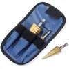 Bolsa Grande de 3 Piezas de Broca Pagoda, Vástago Hexagonal Negro Recubierto de Titanio, Broca Escalonada Pequeña 4-12 3-12 4-20 4-32