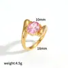 Anillo de Acero Inoxidable con Circonita de Color Transfronterizo Joyería Estilo Lujo Ligero Personalizado Anillo Irregular de Acero de Titanio con Incrustaciones de Diamante Anillo