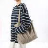 Bolsa de Lona Feminina 2025 Nova Tendência Moda Coreana Casual Roupas de Trabalho Bolsa de Ombro Tote Bag de Grande Capacidade