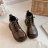 Botas Martin para Niñas 2026 Otoño/Invierno Botines Vintage para Niños Botas de Estudiante Botas de Cuero Estilo Británico para Niños