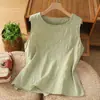 Chaleco Jacquard de Algodón Vintage para Mujer 2026 Verano Nuevo Estilo Top sin Mangas para Ropa de Abrigo y para Usar en Capas