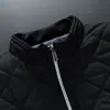 Chaqueta de algodón de invierno especial transfronteriza cuello alto cremallera cuadros bloqueo de cremallera algodón más terciopelo abrigo chaqueta hombre fibra de poliéster