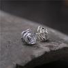 Aretes Simples y Versátiles de Plata Esterlina S925 Vintage con Diseño Original de Flor de Rosa Hueca, Plata Tailandesa, Estilo Étnico Retro