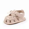 Sandalias para Bebé Estilo Nuevo Color Sólido Flor Hueca Zapatos para Bebé 0-1 Año Suela de Goma Antideslizante Zapatos de Interior para Primeros Pasos
