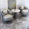 Oficina de ventas moderna de lujo ligero Departamento de ventas Negociación Una mesa Cuatro sillas Mesa redonda pequeña Mesa de negociación Mesa de negociación de recepción Combinación de mesa y silla de negociación