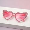 2025 Nuevas Gafas de Sol Europeas y Americanas con Forma de Corazón de Melocotón, Gafas de Moda con Diamantes para Mujer, Gafas de Sol con Protección Solar Personalizadas en Forma de Corazón, Venta al por Mayor para Hombre