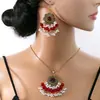 Set de Joyería de Lujo Transfronterizo Europeo y Americano con Forma de Gota de Agua, Exagerados Pendientes de Perla y Collar de Circonita Estilo Vintage de Corte al por Mayor