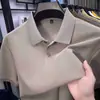 2026 Verano Nuevo Estilo Camiseta de Manga Corta de Algodón Puro Polo de Cuello Camisero de Manga Corta de Verano Top de Manga Corta de Color Puro