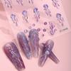 Zhengxiang comercio exterior transfronterizo japonés y coreano pegatinas de uñas relieve pegamento suave 5D sirena medusa doradas pegatinas de uñas al por mayor personalizadas