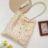 67184 Bolso Tote Floral Colorido con Tira Fina y Textura Suave, Bolso de Hombro de Gran Capacidad para Niñas que Van a la Escuela
