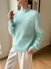 Novedad Otoño/Invierno 2026: Suéter de Lana con Forro Polar de Cuello Medio Alto para Mujer, Jersey de Cachemir de Punto Holgado