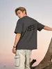 Camiseta de Manga Curta Blackeden com Flocagem Frente e Verso, Estampa Original Tendência Nacional Graffiti Americano para Homens e Mulheres, Tops de Casal Verão