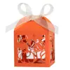 Caja de Azúcar Australiana Transfronteriza Calabaza Dorada Hoja de Arce Caja de Dulces para Boda Corte Láser Caja de Dulces con Cinta de Acción de Gracias Lista para la Venta