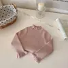 Novedades Otoño/Invierno¡Súper Fácil de Combinar! Suéter de punto acanalado de cuello alto para niñas, capa base, top interior de otoño