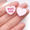 Acessórios de Resina Joias DIY Letra Inglesa Missyou Coração Cruzado Fosco Pulseira de Coração Colar Pingente de Chave