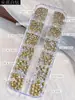 Rhinestones de colores de punta y base redonda de 12 compartimentos para arte de uñas, sensación popular de internet, blanco brillante, tamaños y colores mixtos, rhinestones checos para uñas
