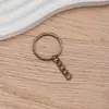 Gancho para chaveiro corrente de quatro seções anel plano galvanizado abertura gancho para chaveiro de brinquedo corrente de 4 seções fecho de chaveiro acessórios para joias DIY