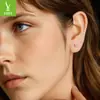 Aretes de plata con charm de trébol de cuatro hojas nuevo y fresco, moissanita, exquisitos, elegantes, de la suerte, plata s925
