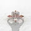 Explosões transfronteiriças anel clássico de diamante quatro garras ouro rosa zircônia anel dia dos namorados presente acessórios r7358