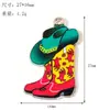Pingente DIY de Liga Cruzada Bota de Cowboy Ocidental Retrô Ornamento Acessórios Pingente de Chaveiro