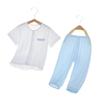 Traje de Pantalón Corto de Manga Corta para Niños Verano Malla Transpirable Bebé Cardigan con Aire Acondicionado Traje de Dos Piezas Pijama para Bebé