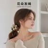 Scrunchie Xadrez Floral da Moda Doce Prendedor de Rabo de Cavalo Coque Infantil Acessório de Cabelo Fofo Versátil