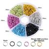 Caja de Seis Compartimentos Anillo de Aluminio Colorido de 6 mm Anillo Abierto Accesorios de Joyería Hechos a Mano DIY Material para Pendientes Anillo de Unión