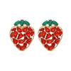 Personalidade europeia e americana exagerada Fruit Strawberry brincos temperamento feminino brincos de diamante all-match 2020 atmosfera brincos femininos
