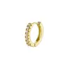 Hebilla de Oreja de Diamante de Cobre Transfronteriza Clavo de Hueso de Oreja Estilo Coreano para Mujer Anillo de Oreja Círculo Completo de Diamante Pendientes