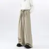 Pantalones de Pierna Ancha con Diseño de Puntadas de Nicho, Plisados y Caídos, Estilo Japonés Retro, Pantalones Casuales Apilados de Moda