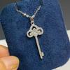 Colar de Chave de Diamante Elegante para Mulheres Xiangyun Elegante Estilo Japonês e Coreano Presente de Aniversário Simples para Melhor Amiga das Mulheres