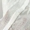 Camisa jacquard de otoño para mujer talla grande, elegante, con cuello de encaje y cuello mao pequeño 0718