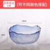 Cuenco de vidrio con borde dorado de estilo japonés, cuenco para ensalada de verduras, plato de fruta, transparente, grande, para celebridades de Internet, para el hogar, resistente al calor, postre nórdico