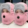 Gorro Lei Feng de Invierno para Exteriores para Hombre y Mujer, Cortavientos, Protección para Orejas y Cara, Gafas de Invierno, Gorro Grueso de Algodón Cálido a Prueba de Frío
