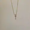 Colar com Pingente de Gota d'Água Brilhante Suspenso Corrente Clavícula Feminino Estilo Minimalista Nicho Alto Padrão Luxo Leve Versátil Acessórios Exquisitos