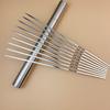 Brochetas Redondas de Acero Inoxidable para Barbacoa Herramientas para Kebab de Cordero Juego Completo Agujas para Barbacoa Suministros para Kebab Brochetas de Hierro Brochetas Planas Accesorios