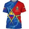 Camiseta casual de manga corta para hombre, transpirable, con cuello redondo, impresa en 3D, transfronteriza europea y americana, 2026
