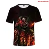 Camiseta de Manga Corta con Impresión Digital 3D a Todo Color Guerrero de Hierro Depredador Verano 2024