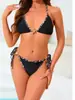 Bikini Nuevo Estilo Transfronterizo Europeo y Americano Taza Triángulo Correas Estampado de Leopardo Accesorios de Estrella de Mar Sexy Traje de Baño de Dos Piezas para Mujer