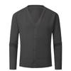 Tops de Punto de Comercio Exterior 2024 Transfronterizos Invierno Hombres Cuello en V Cardigan de Punto Tops Casuales para Edad Media Engrosado Cálido Base