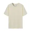 Camiseta de Manga Corta para Hombre de Verano 300g Hilo Doble Color Sólido Casual Holgada Camiseta Básica de Peso Pesado Cuello Redondo Camiseta Cultural Estampada