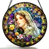 Niña de Temporada de Flores Transfronteriza Colgante de Vidrio de Color Adorno Colgante de Vidrio para el Hogar Decoración de Ventana Atrapasol de Jardín