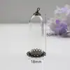 Joias DIY Acessórios Feitos à Mão Pingente com Tampa de Vidro Transparente Garrafa de Vidro Pingente com Base de Renda Fabricante de Pingentes Atacado