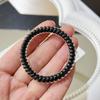 Elástico de cabelo tipo fio de telefone preto transparente sem costura versátil alta elasticidade corda para cabelo feminina pulseira grande de alta elasticidade acessório de cabelo de dupla finalidade