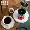 Nueva cafetera octogonal clásica roja y verde olla moka explosiva mango engrosado fabricantes de ollas manuales al por mayor