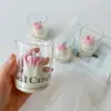 Taza de Flor de Tulipán Vela Aromática de Cera Amante de la Atmósfera Regalo de Vacaciones Vidrio Aromático a Flor de Tulipán Cera Recuerdo