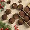 Arreglo Navideño Afelpado Estilo Bosque Nuevo Colgante Decoración Bola de Navidad 8cm/12Pzas Colgante Decoración Árbol de Navidad
