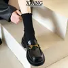 Zapatos Mocasines sin Cordones con Hebilla de Caballo Colección Primavera/Verano 2026 Nuevos Mocasines de Piel Genuina Zapatos JK Mary Jane Zapatos Pequeños de Piel